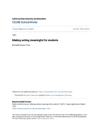 Making Writing Meaningful for Students