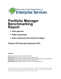 Portfolio Manager Benchmarking Report • State Agencies • Public Universities • State Community and Technical Colleges