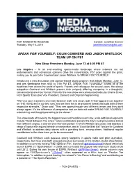 Speak for Yourself: Colin Cowherd and Jason Whitlock Team up on Fs1