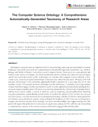 The Computer Science Ontology: a Comprehensive Automatically-Generated Taxonomy of Research Areas