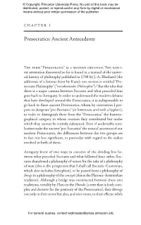 The Concept of Presocratic Philosophy Its Origin, Development