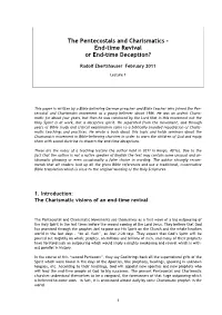 The Pentecostals and Charismatics - End-Time Revival Or End-Time Deception?