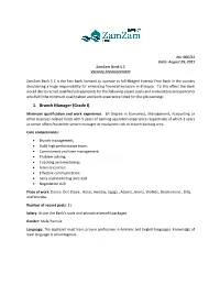 1. Branch Manager (Grade I)