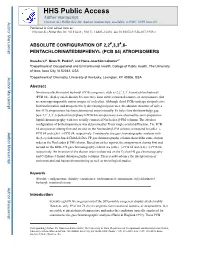 Absolute Configuration of 2,2′,3,3′,6- Pentachlorinatedbiphenyl (Pcb 84) Atropisomers