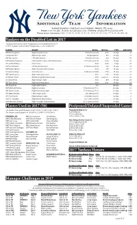 Additional Team Information