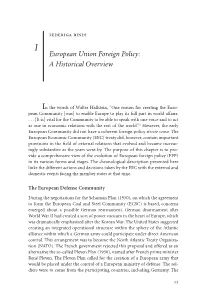 European Union Foreign Policy: a Historical Overview