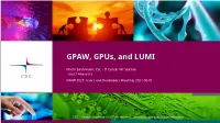 GPAW, Gpus, and LUMI
