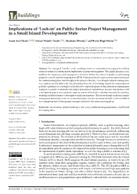 On Public Sector Project Management in a Small Island Development State