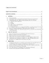 Table of Contents Executive Summary
