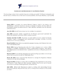 The Chronology Is Drawn from a Variety of Sources Including
