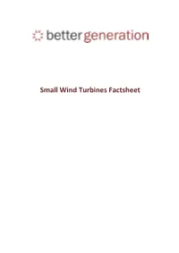 Wind Turbines Factsheet