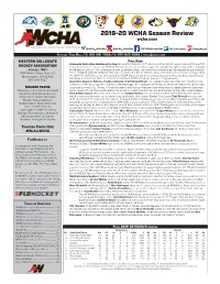 2019-20 WCHA Season Review Wcha.Com