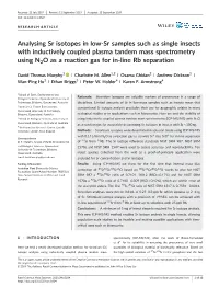 Analysing Sr Isotopes in Low‐Sr Samples Such As Single Insects With
