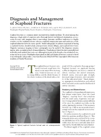 Diagnosis and Management of Scaphoid Fractures T