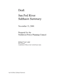 Draft San Poil River Subbasin Summary