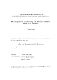 Heterogeneous Computing for Advanced Driver Assistance Systems