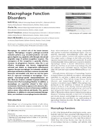 "Macrophage Function Disorders". In: Encyclopedia of Life Sciences (ELS)