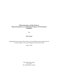 Musical Experience As an Emergent Property of Performative Modalities