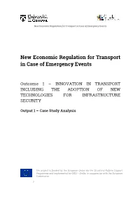 New Economic Regulation for Transport in Case of Emergency Events
