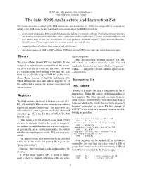 The Intel 8088 Architecture and Instruction Set