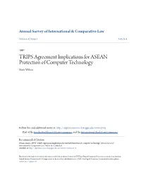 TRIPS Agreement Implications for ASEAN Protection of Computer Technology Marie Wilson