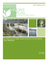20. Hydrology and Water Quality Modeling of the San Gabriel River Watershed