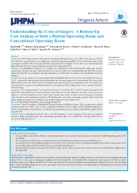 A Bottom-Up Cost Analysis of Both a Hybrid Operating Room and Conventional Operating Room