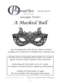 A Masked Ball Programme