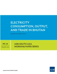 Electricity Consumption, Output, and Trade in Bhutan (South Asia Working Paper No