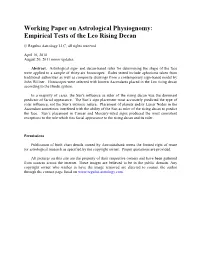 Empirical Tests of the Leo Rising Decan