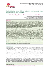 Epidemiological Study of Ticks and Their Distribution in Decha Woreda of Kafa Zone, SNNPRS
