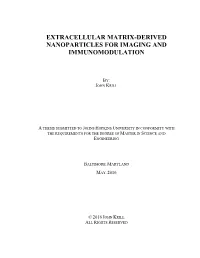 Extracellular Matrix-Derived Nanoparticles for Imaging and Immunomodulation