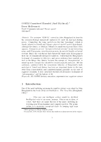 GOFAI Considered Harmful (And Mythical) 1 Drew Mcdermott 1