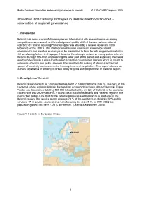 Innovation and Creativity Strategies in Helsinki Metropolitan Area – Reinvention of Regional Governance