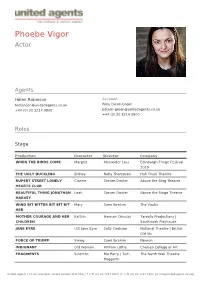 Phoebe Vigor Actor