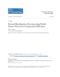 Reconnecting World-System Theory for Comparative Education" (1998)