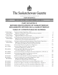 Sask Gazette, Part II, Jan 10, 2003