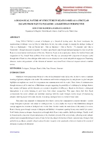 A Dialogical Nature of Structure in Keats's Odes As a Circular Escape from Pain to Pleasure: a Bakhtinian Perspective