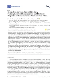 Correlation Between Crystal Structure, Surface/Interface Microstructure, and Electrical Properties of Nanocrystalline Niobium Thin Films