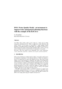 DWA Water Quality Model - an Instrument to Support Water Management Planning Functions with the Example of the Erft River