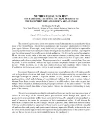 Neither Equal Nor Just: the Rationing and Denial of Legal Services to the Poor When Life and Liberty Are at Stake