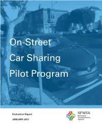 On-Street Car Sharing Pilot Program Evaluation Report