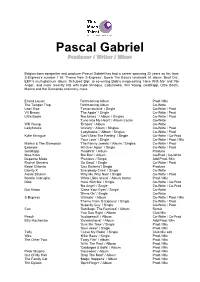 Pascal Gabriel Producer / Writer / Mixer