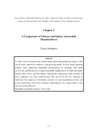 Chapter 5 a Comparison of Chinese and Indian Automobile Manufacturers