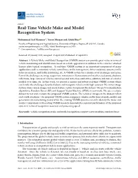 Real-Time Vehicle Make and Model Recognition System
