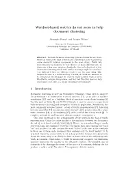 Wordnet-Based Metrics Do Not Seem to Help Document Clustering