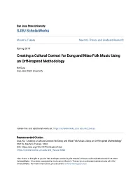 Creating a Cultural Context for Dong and Miao Folk Music Using an Orff-Inspired Methodology