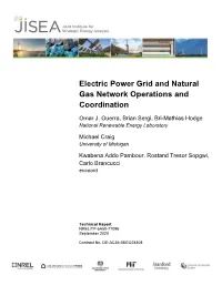 Electric Power Grid and Natural Gas Network Operations and Coordination