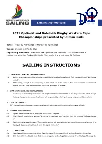 Sailing Instructions