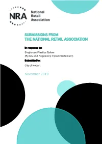 Submission: Hobart Single-Use Plastics By-Law